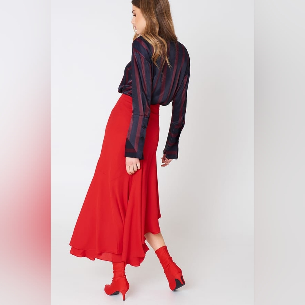 NA-KD asymmetric block skirt red - Picture 2 of 7